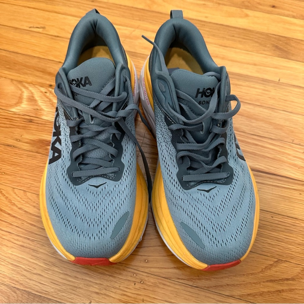 Hoka One One Mens Bondi 8 in Goblin Blue and Yellow Size 9 #P13 - Picture 5 of 13